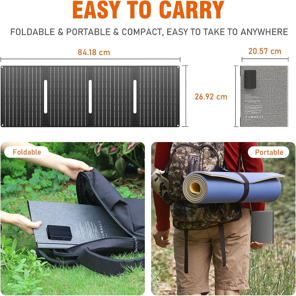 97.68Wh Portable Power Station with 40W Solar Panel,Camping