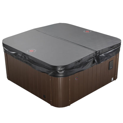 CANADIAN SPA CO. London AI Hot Tub | 6-Person 44-Jet | 213 x 213 cm Square, with Cover, LED Lighting, Heating and 44 Hydrotherapy massage Jets, Year-Round Use