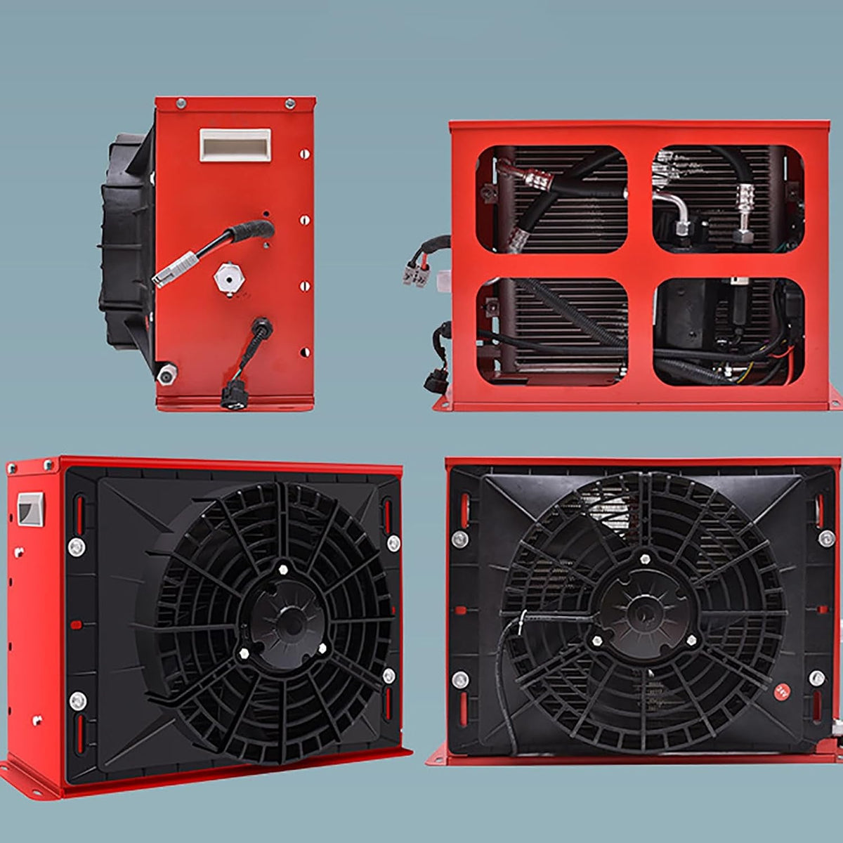 12V/24V Rv Air Conditioner, 850W Split Parking Air Conditioner Kit, 450M³/H Air Volume, Silent - Fast Cooling, for Semi-Trailer Trucks, Buses, Rvs, Caravans, Excavators,Black-12V