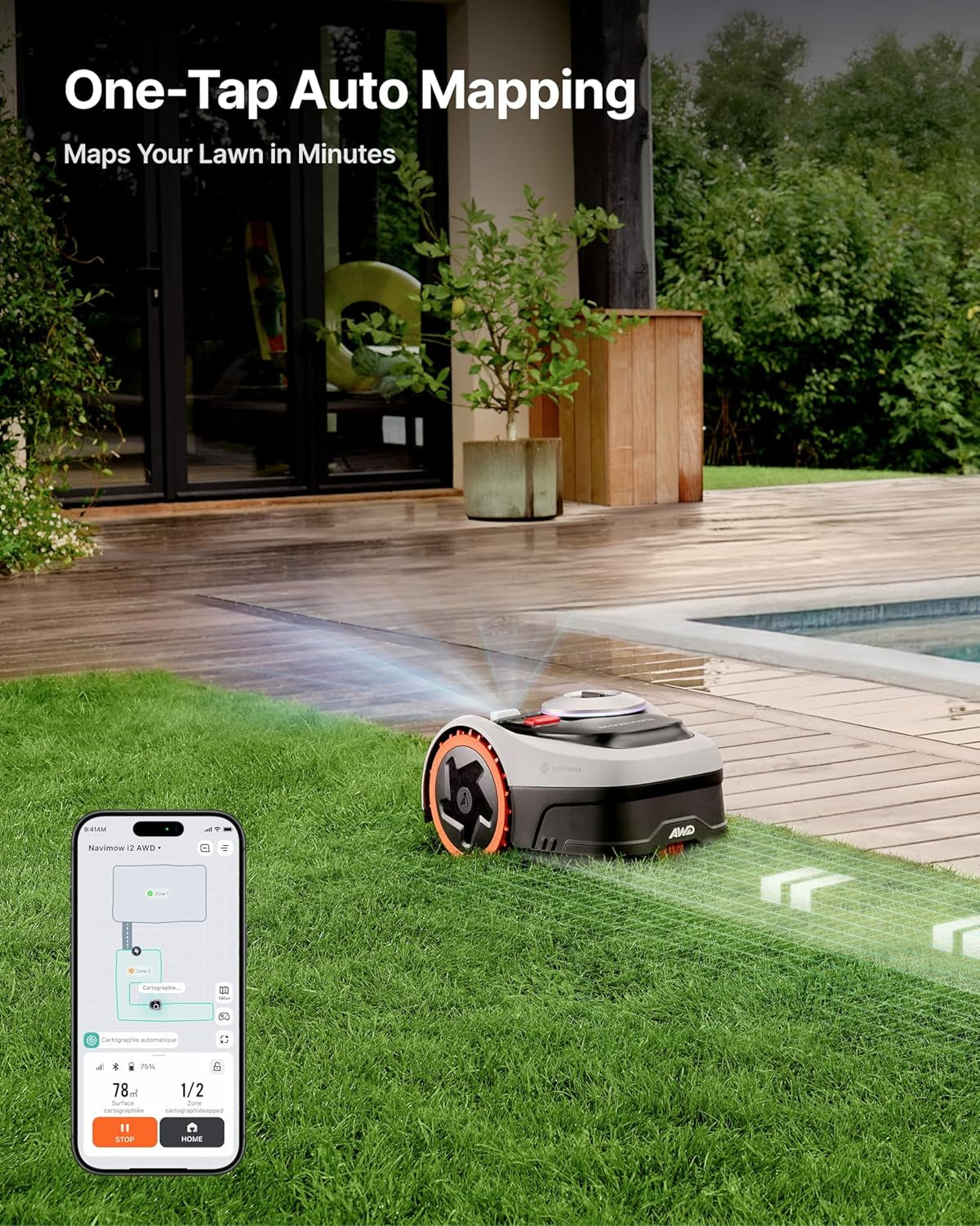 Segway  I205 AWD Robotic Lawn Mower with Garage S, Rec. 500 M²