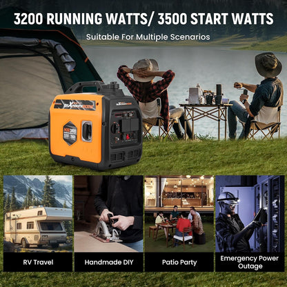3500W Portable Inverter Generator Petrol Silent for Camping