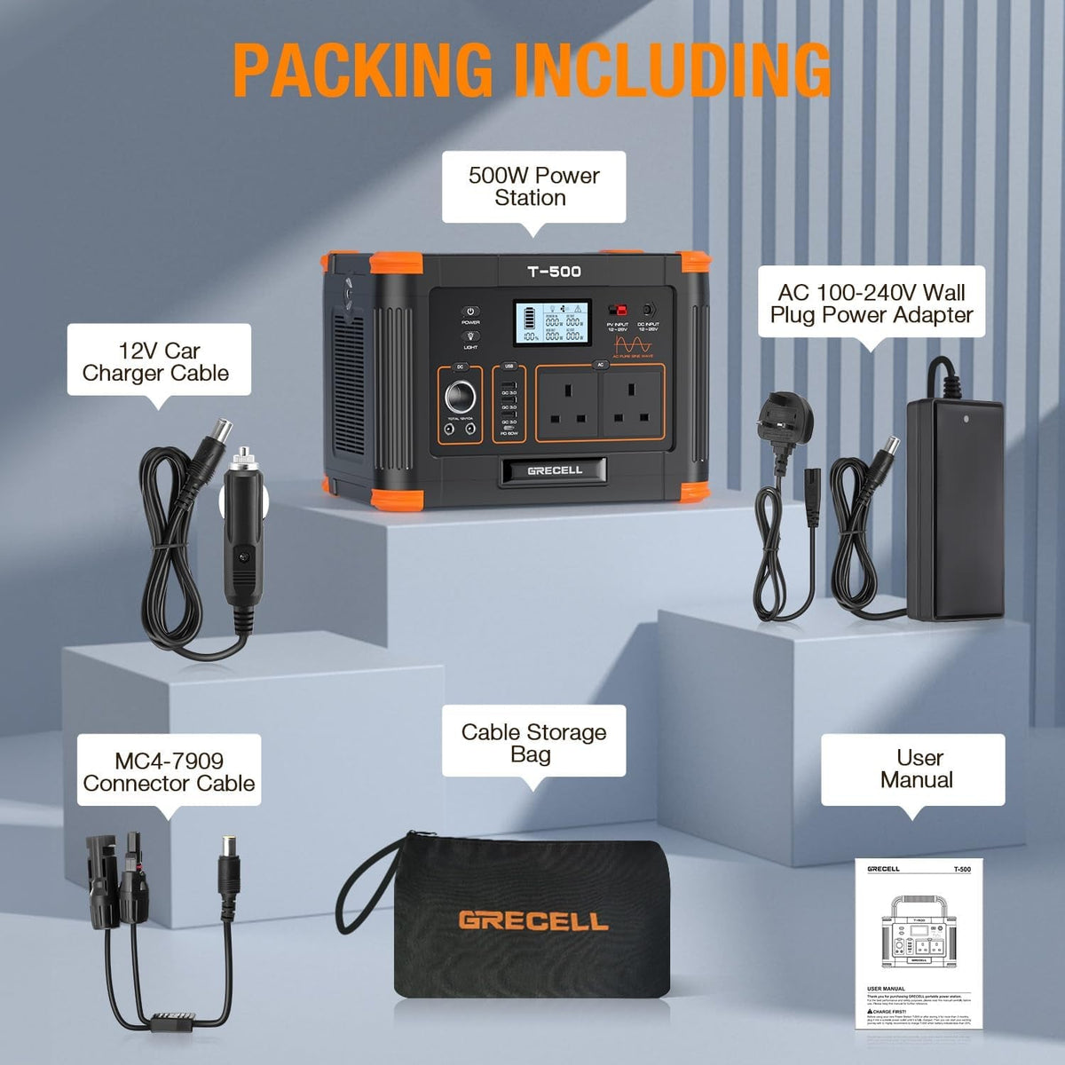 Portable Power Station 500W,  519Wh Outdoor Solar Generator