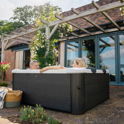MSpa Oslo Sapphire 4-6 Person Portable Modular Hot Tub - Wi-Fi Controlled 13A Plug & Play (New 2026 Model) Exterior LED Colour Lighting 160x160x65cm 120 Massage Jets All Year Use - DIY Setup