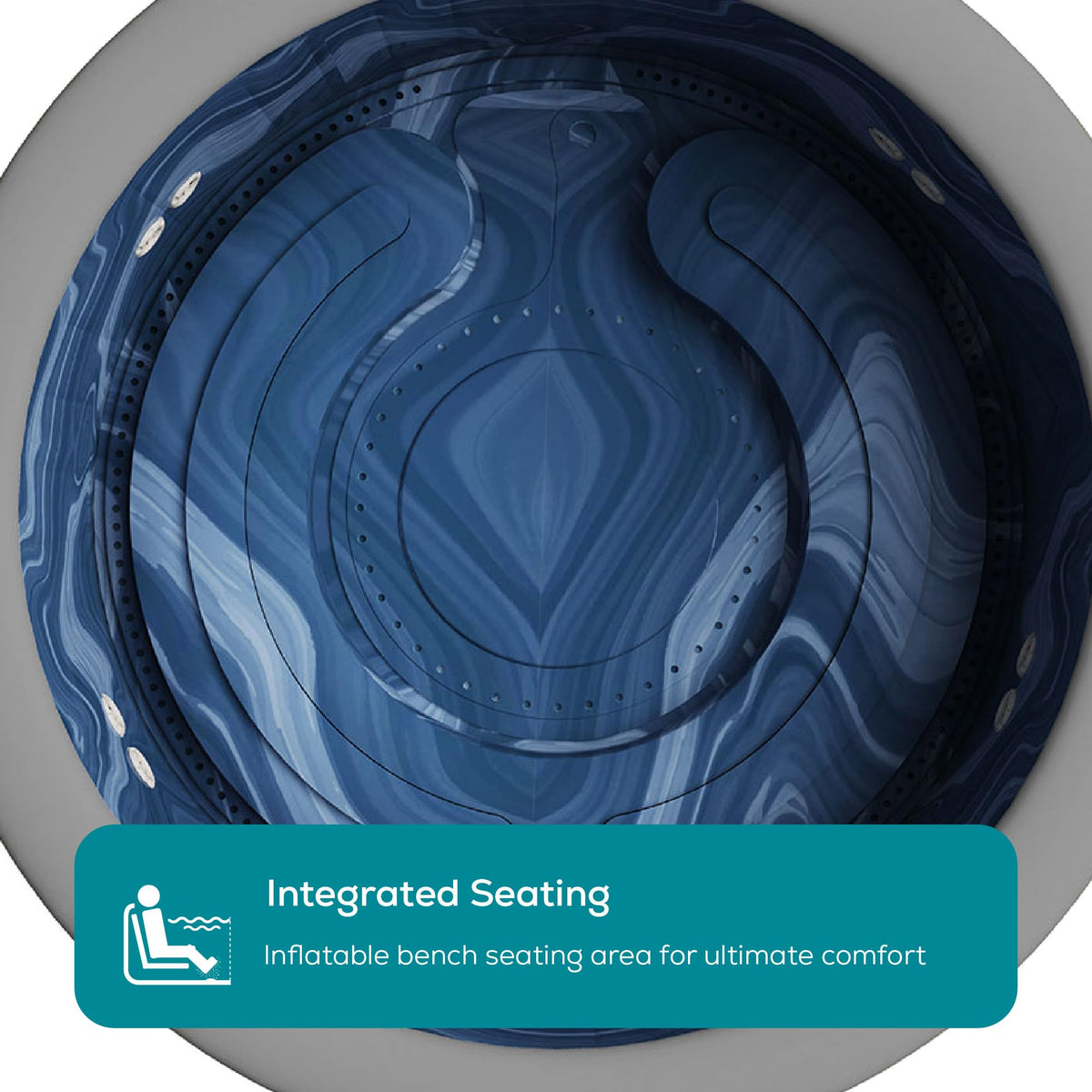 Lay-Z-Spa Santorini Round Hot Tub, 5-7 Person, Wifi App Control