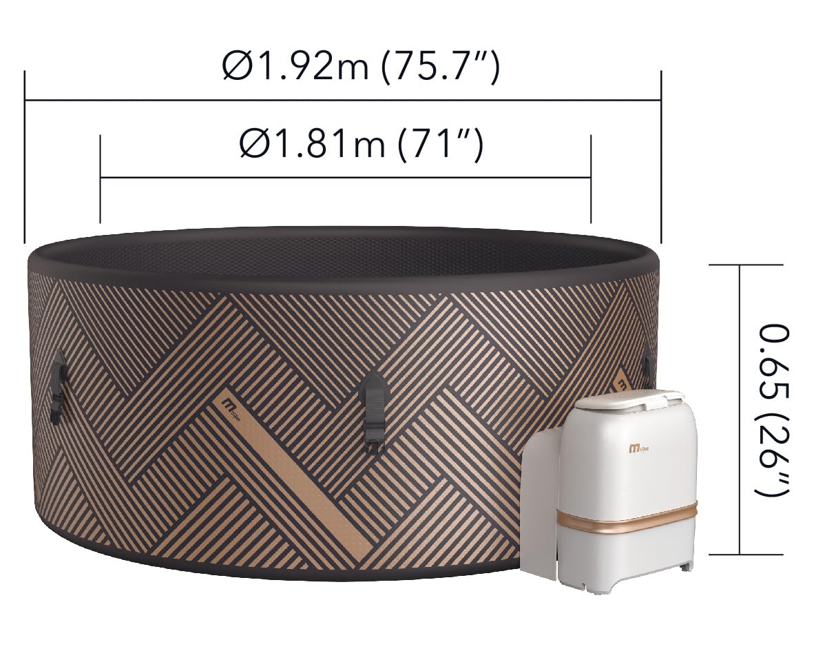 MSpa FRAME MONO-ECO Round DWF Bubble Spa (6 Bathers), Eco Package, UVC+, without Ozone, CE All Year Round Use Indoor-Outdoor Includes Accessories - DIY Setup (MONO-ECO (6 Bathers))