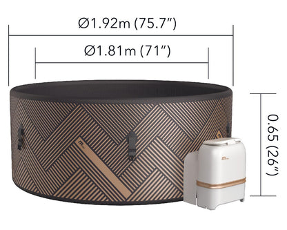 MSpa FRAME MONO-ECO Round DWF Bubble Spa (6 Bathers), Eco Package, UVC+, without Ozone, CE All Year Round Use Indoor-Outdoor Includes Accessories - DIY Setup (MONO-ECO (6 Bathers))