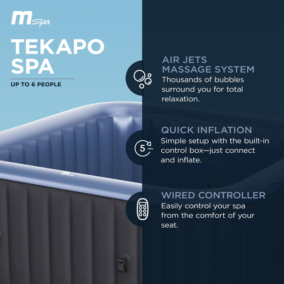 TEKAPO 6 Seater Inflatable Spa MSpa