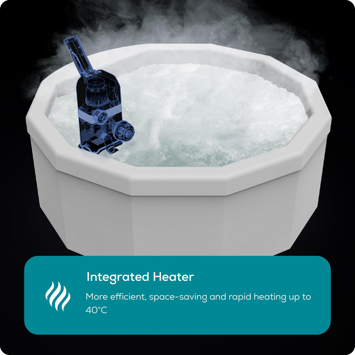 Lay-Z-Spa Carrara Round Hot Tub, 4-6 Person, Wifi App Control