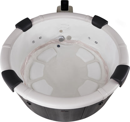 MSpa Denver Carbon Grey 6 Person Portable Modular Hot Tub, WiFi Controlled 13A Plug & Play 2026 Model, LED Colour Lighting, UVC+, Thermal Interlayer, Heats to 40°C, 120 Air Jets All Year Use-DIY Setup