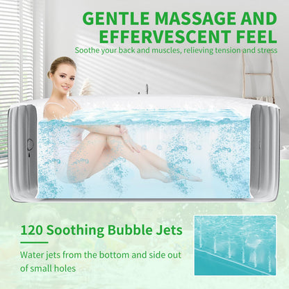 Obqer Inflatable Hot Tub 4 Person, 2400W Blow Up Hot Tubs, 71x71x25 Inch