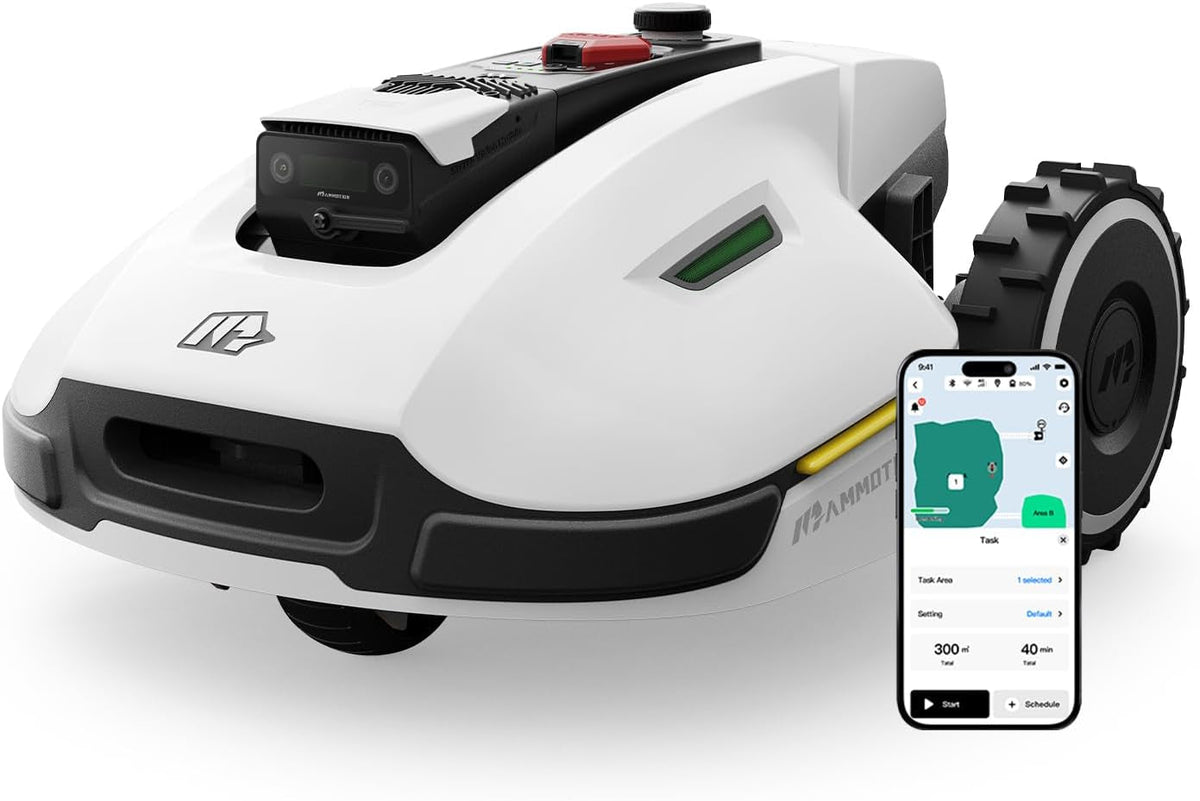 YUKA 2000 Robot Lawn Mower, Perimeter Wire Free, Recommended 2000 M², Max.2400 M², Equipped with Ultrasense AI Vision, Handles 45% Slopes, Cutting Heights 20-90Mm, Automatic Mapping