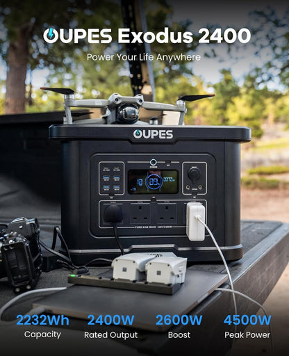 Exodus 2400 Portable Power Station, 2400W(4500W Surge) 2232Wh Battery