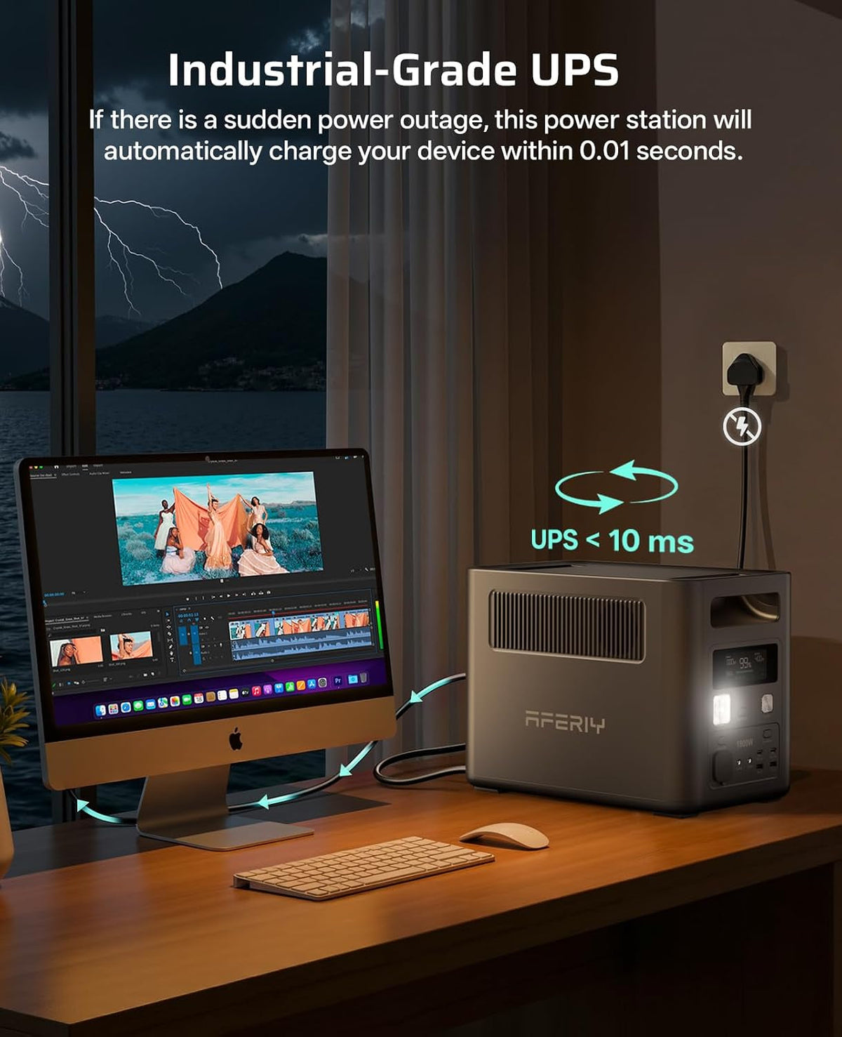 P180 Portable Power Station, 1024Wh 1800W (3600W Peak), Fast Charging 0-90% in 60 Minutes, Lifepo4 Portable Battery with UPS, BMS, Solar Power Station for Camping, Home, Office