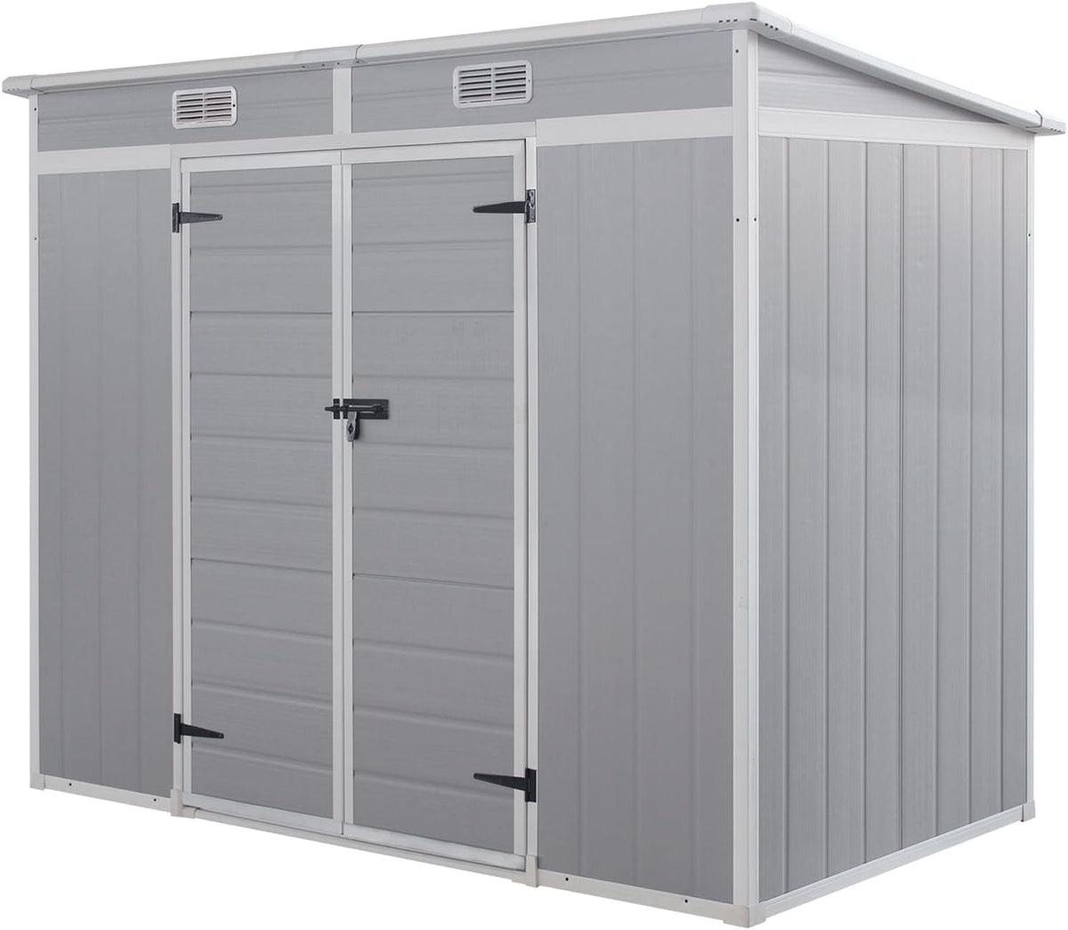 Plastic Garden Storage Shed Outdoor Storage Includes Plastic Floor, Strong Structure House Tool Shed (8X4F Pent Roof)
