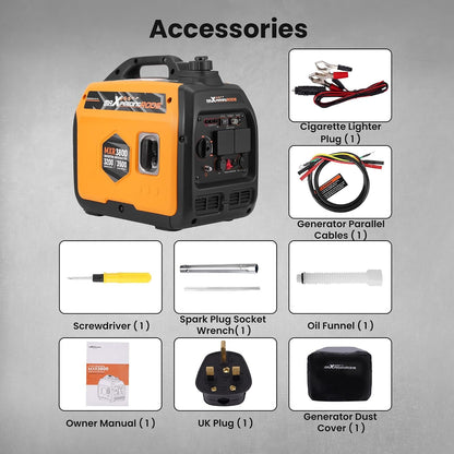 3500W Portable Inverter Generator Petrol Silent for Camping