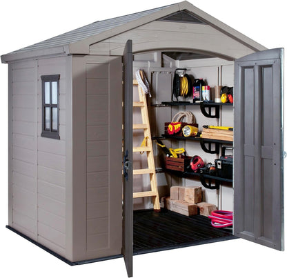 Factor 8 X 6 Ft Outdoor Storage Shed, Beige/Brown