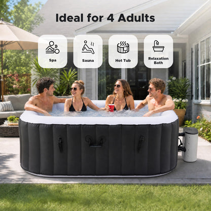 CO-Z Inflatable Hot Tub w 94 Massage Jets | 1.8m 862 Litres w Heating