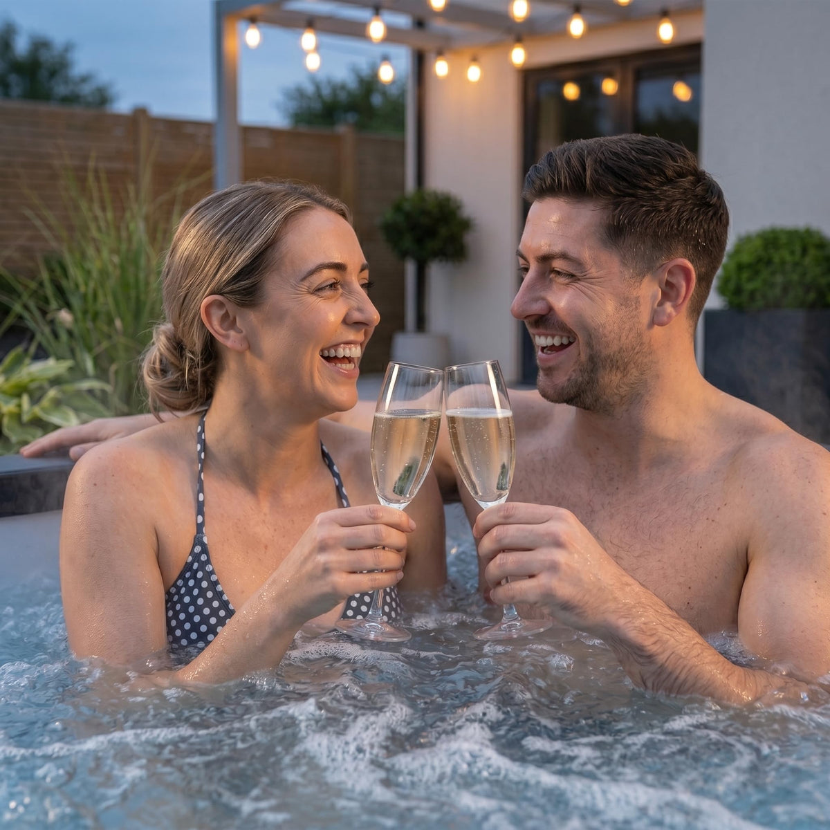 Wave Garda 4 Person Eco Foam Hot Tub | Portable Outdoor Spa with Integrated Heater, 40°C Rapid Heating & WiFi App Control | 70 BubbleJet Massage, FrostFree | Charcoal Black | EnergySave Bundle