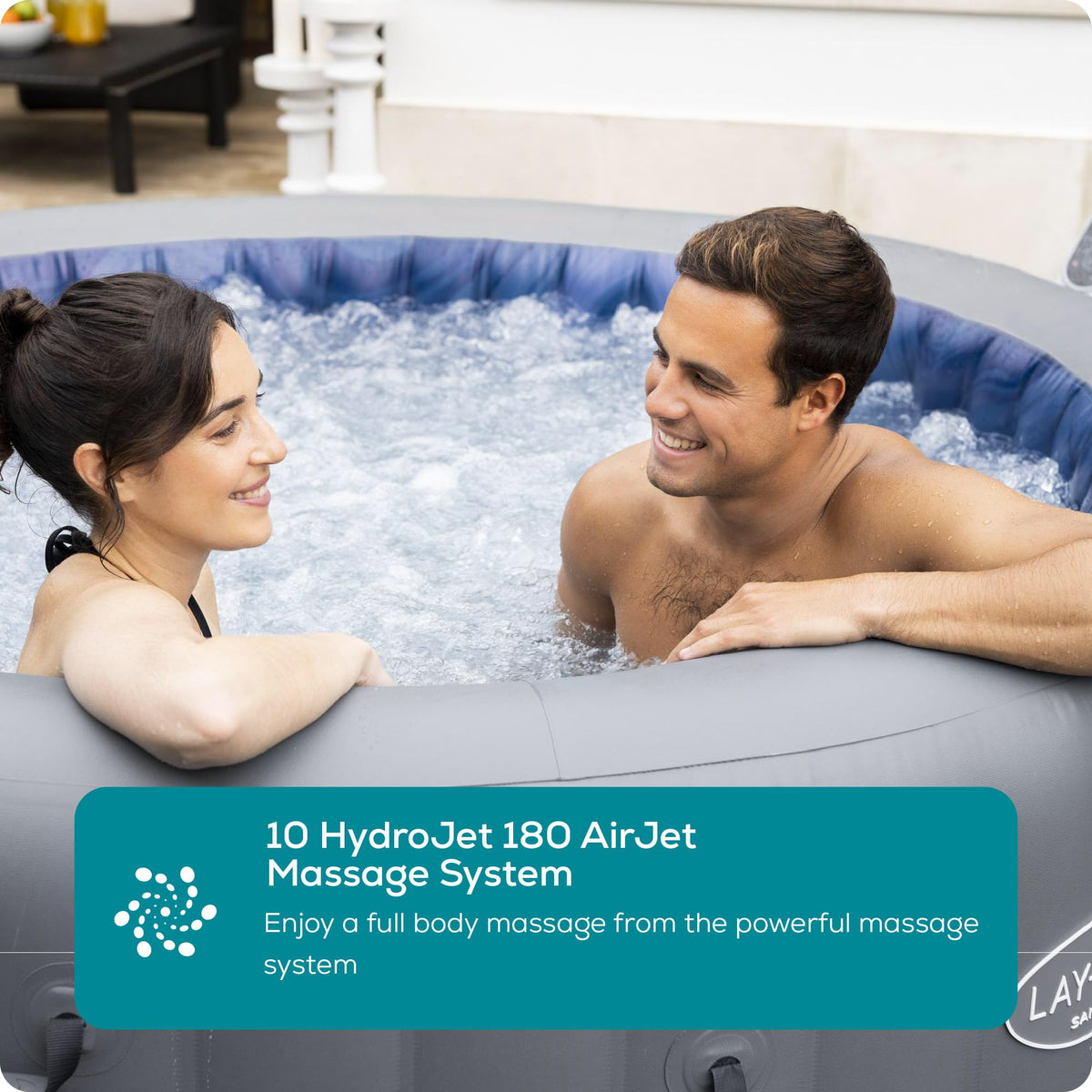 Lay-Z-Spa Santorini Round Hot Tub, 5-7 Person, Wifi App Control