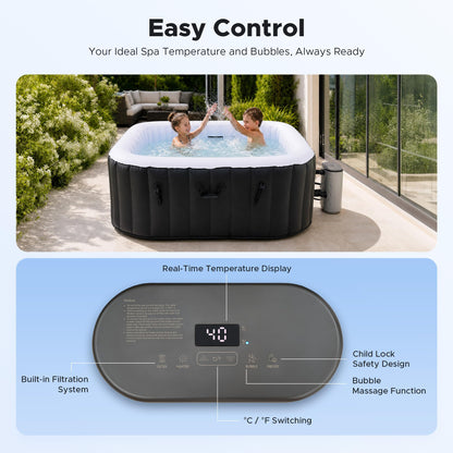 CO-Z Inflatable Hot Tub w 94 Massage Jets | 1.8m 862 Litres w Heating