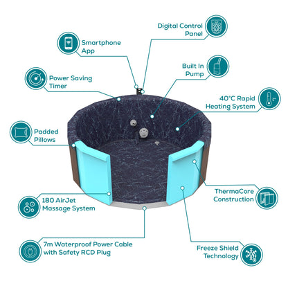 Lay-Z-Spa Copenhagen Round Hot Tub, 5-7 Person, Wifi App Control
