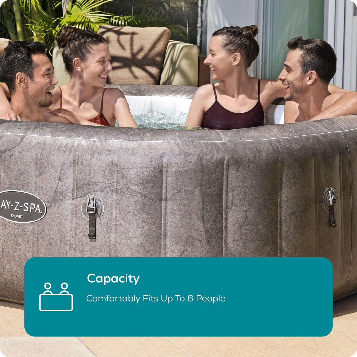 Lay-Z-Spa Rome Square Hot Tub, 4-6 Person, Wifi App Control