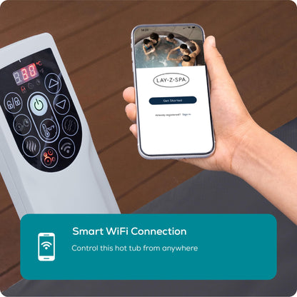 Lay-Z-Spa Stockholm Square Hot Tub, 4-6 Person, Wifi App Control