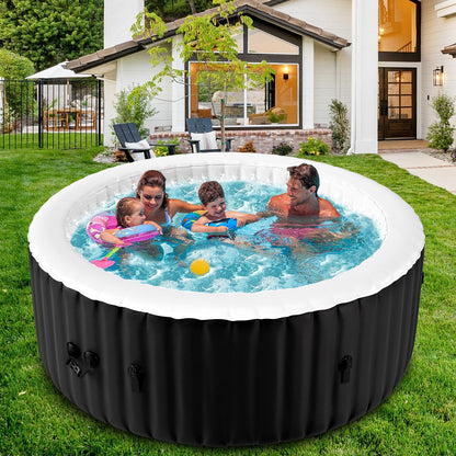 Obqer Inflatable Hot Tub 4 Person, 2400W Blow Up Hot Tubs, 71x71x25 Inch