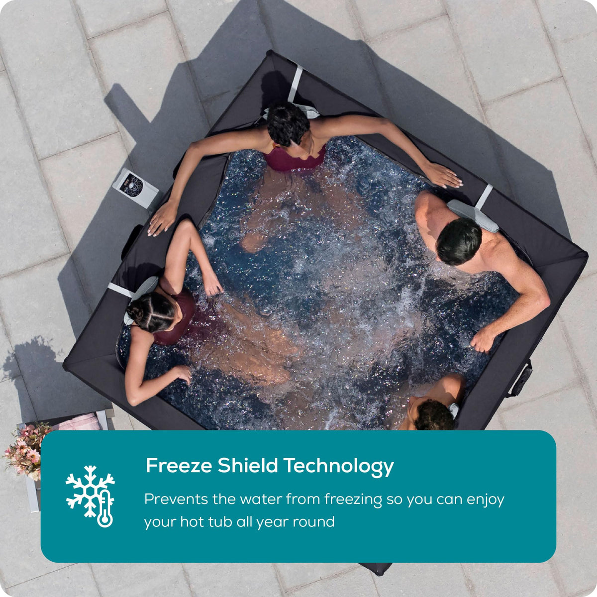 Lay-Z-Spa Stockholm Square Hot Tub, 4-6 Person, Wifi App Control
