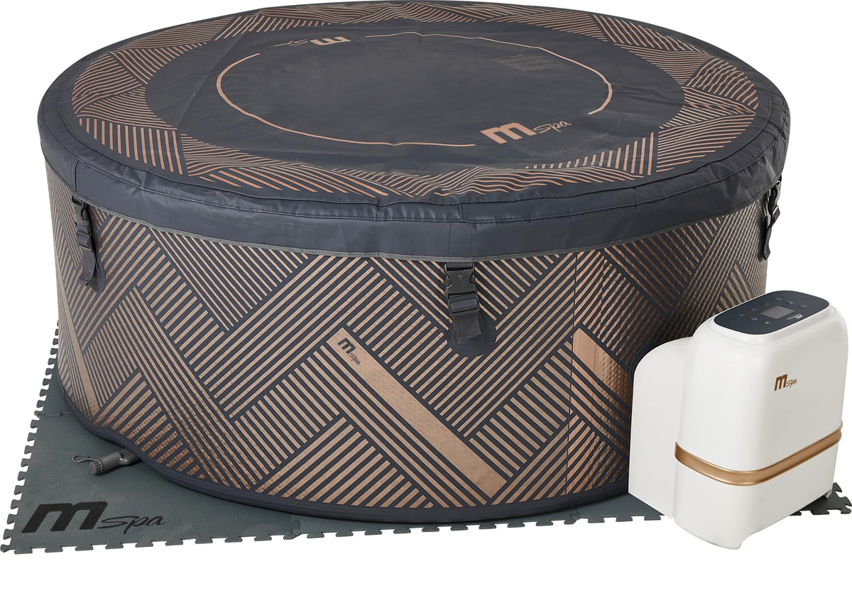 MSpa FRAME MONO-ECO Round DWF Bubble Spa (6 Bathers), Eco Package, UVC+, without Ozone, CE All Year Round Use Indoor-Outdoor Includes Accessories - DIY Setup (MONO-ECO (6 Bathers))