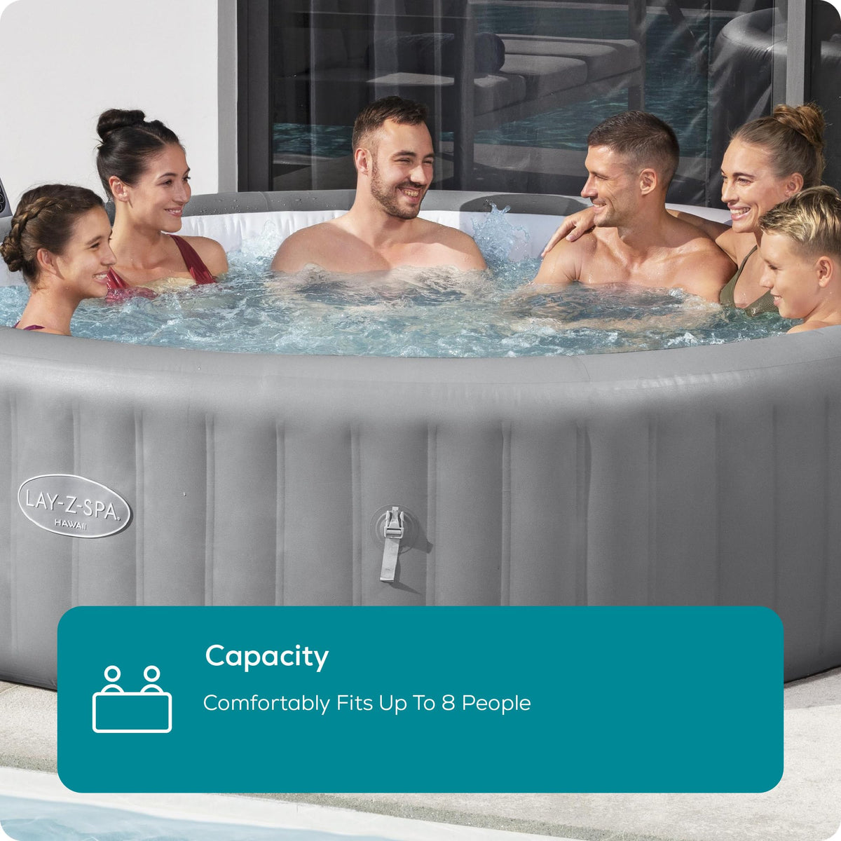 Lay-Z-Spa Grenada Round Hot Tub, 6-8 Person, Wifi App Control