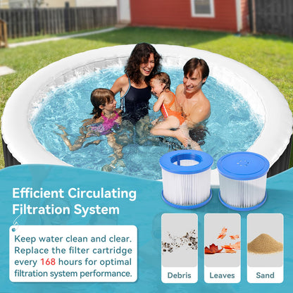 Obqer Inflatable Hot Tub 4 Person, 2400W Blow Up Hot Tubs, 71x71x25 Inch