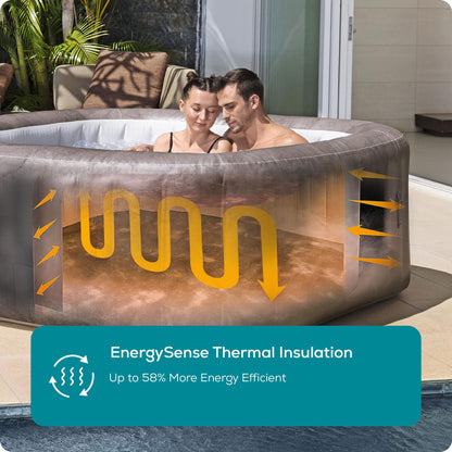Lay-Z-Spa Rome Square Hot Tub, 4-6 Person, Wifi App Control