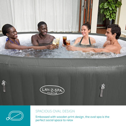 Lay-Z-Spa Mauritius AirJet Oval Hot Tub, 5-7 Person, Wifi App Control