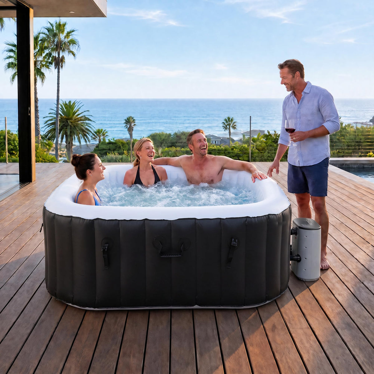 CO-Z Inflatable Hot Tub w 94 Massage Jets | 1.8m 862 Litres w Heating