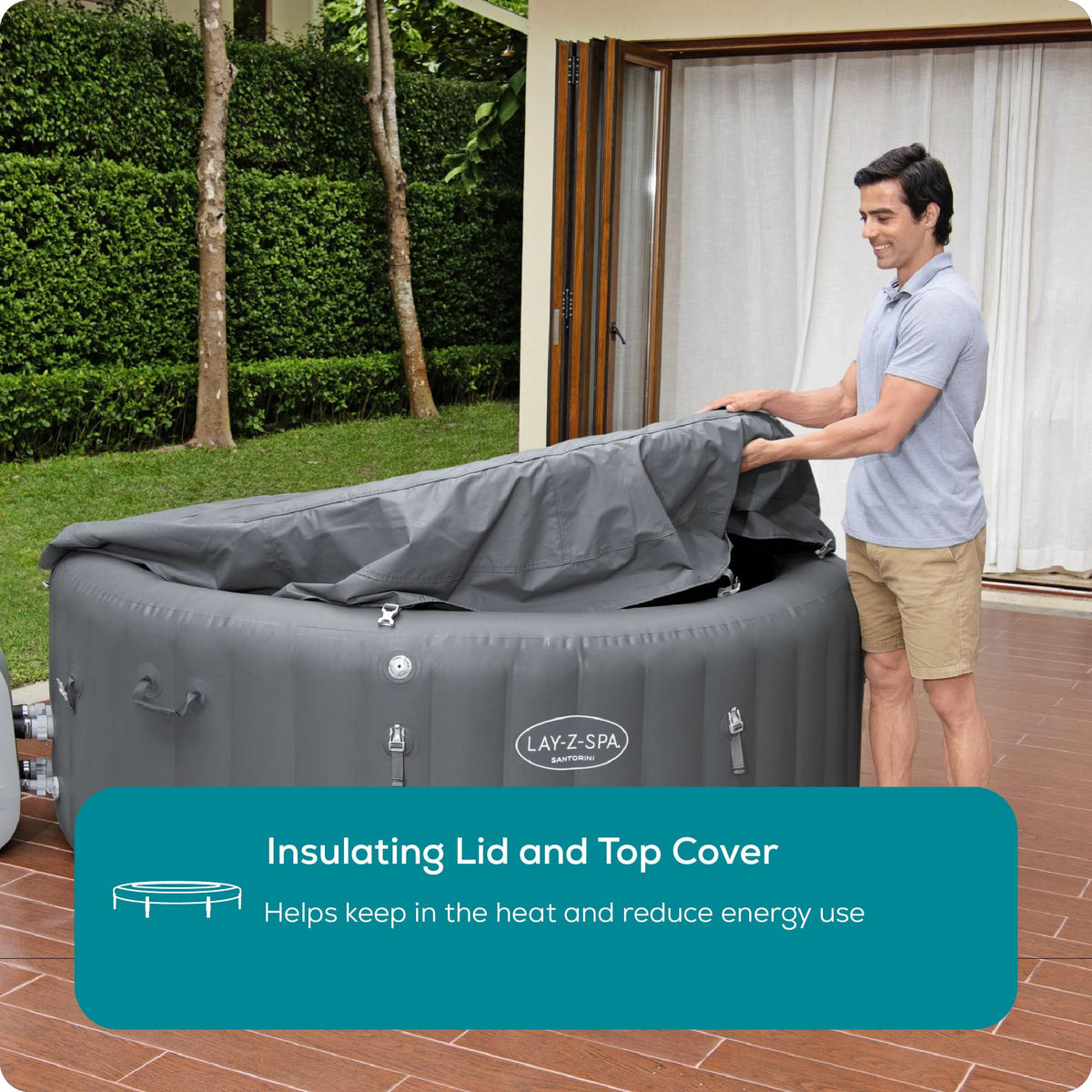 Lay-Z-Spa Santorini Round Hot Tub, 5-7 Person, Wifi App Control