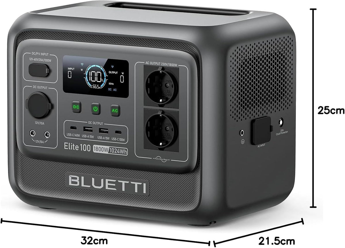 Elite 100 V2 Portable Power Station 1800W 1024Wh for Camping Outage