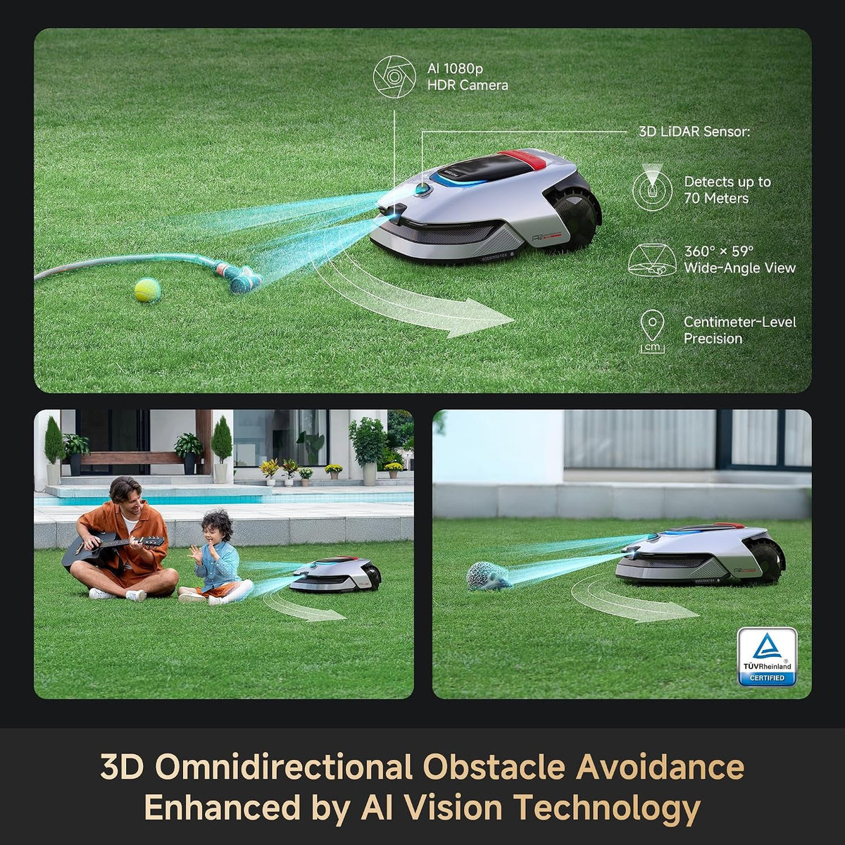 DREAME A2 1200 Robotic Mower – Wireless without RTK, for 1200 M²
