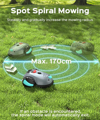 V100 Robot Lawnmower without Boundary,Vision Navigation,150 Obstacle Detection,20-60 Mm Cutting Height,Robotic Lawnmower with Magnetic Wires,Low Noise,Replacement Blades,Spot Mow, Max.150M²