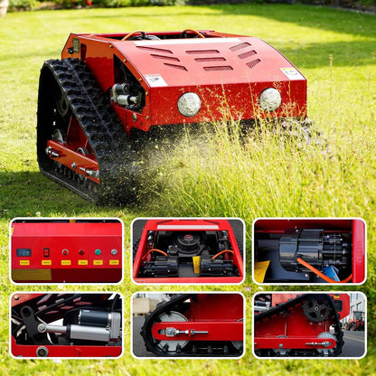 Remote-Controlled Lawnmower, 9Hp Hybrid Tracked Robotic Lawnmower, 55Cm Cutting Width, Remotely Adjustable Cutting Height, All-Terrain Self-Charging Operation, Suitable for Various Scenarios
