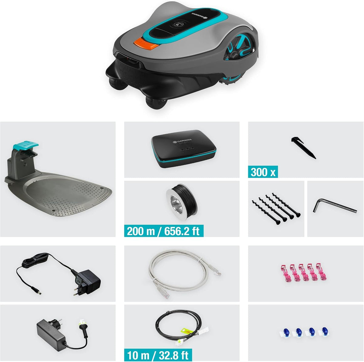 Smart SILENO Life 1000 M² Robot Lawnmower Set: Innovative LONA AI Technology, Controlled via App, Sensorcontrol, for Slopes up to 35%, Incl. Smart Gateway, EN Version, UK Plug (19702-68)