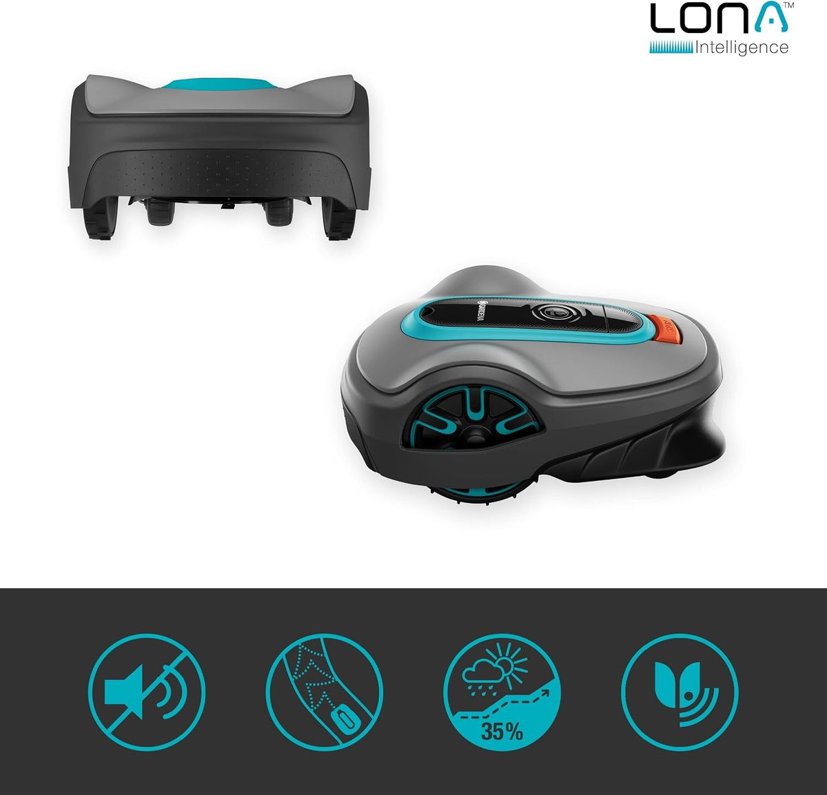 Smart SILENO Life 1000 M² Robot Lawnmower Set: Innovative LONA AI Technology, Controlled via App, Sensorcontrol, for Slopes up to 35%, Incl. Smart Gateway, EN Version, UK Plug (19702-68)