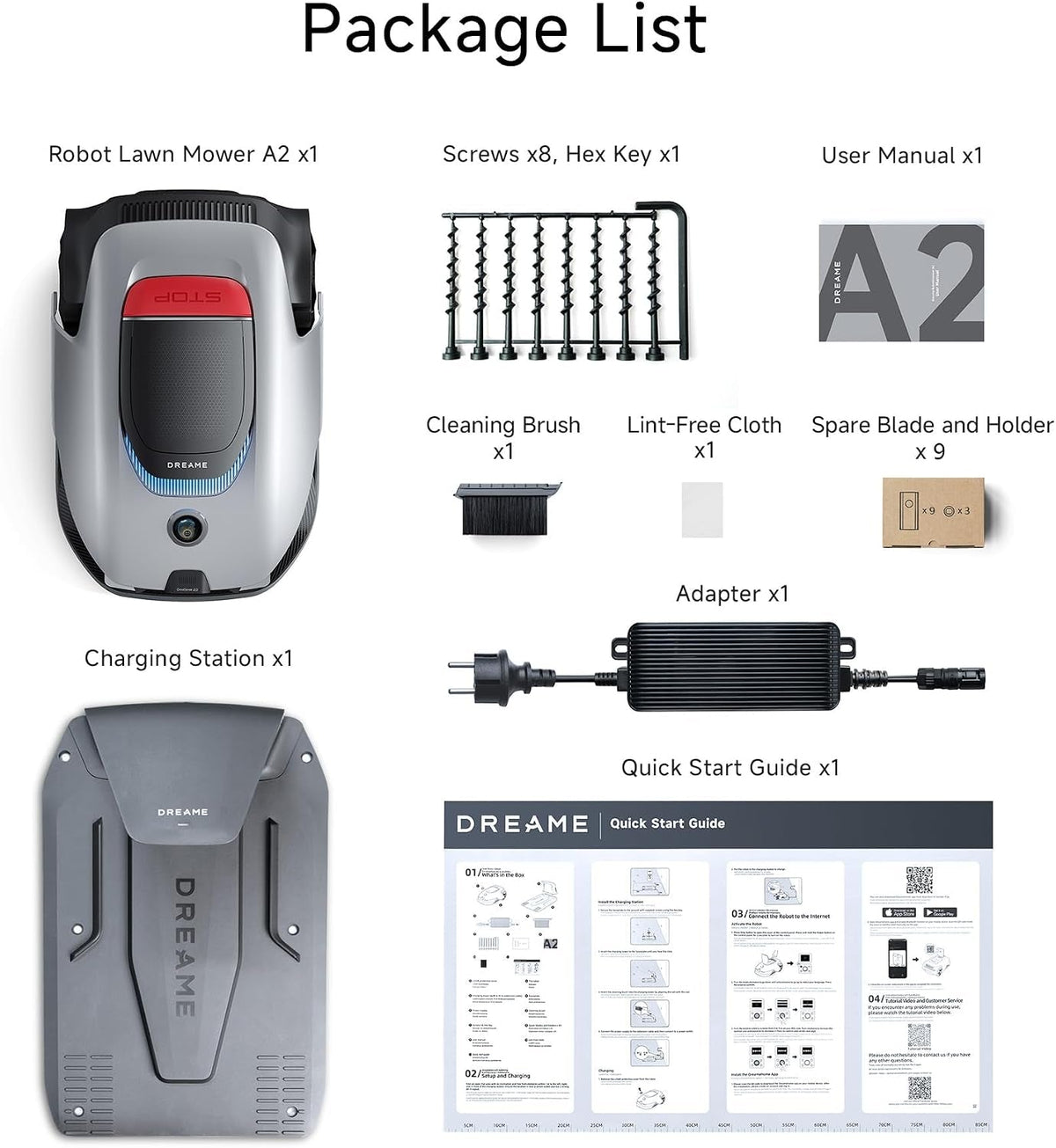 DREAME A2 1200 Robotic Mower – Wireless without RTK, for 1200 M²