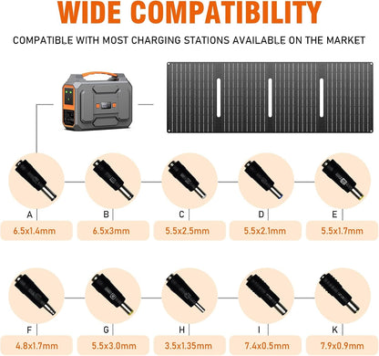 97.68Wh Portable Power Station with 40W Solar Panel,Camping