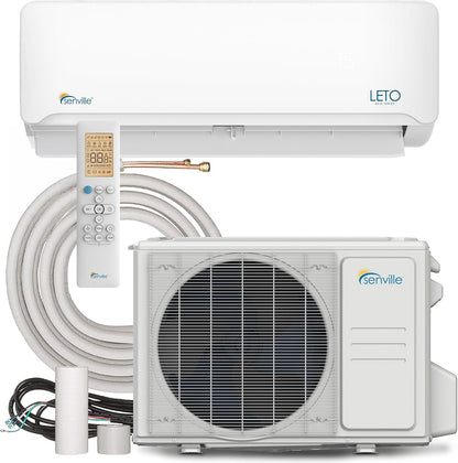 LETO Series Wall Split Air Conditioner Heat Pump, Wall Mounted, 9000 BTU, 2.5 Kw, Inverter, White