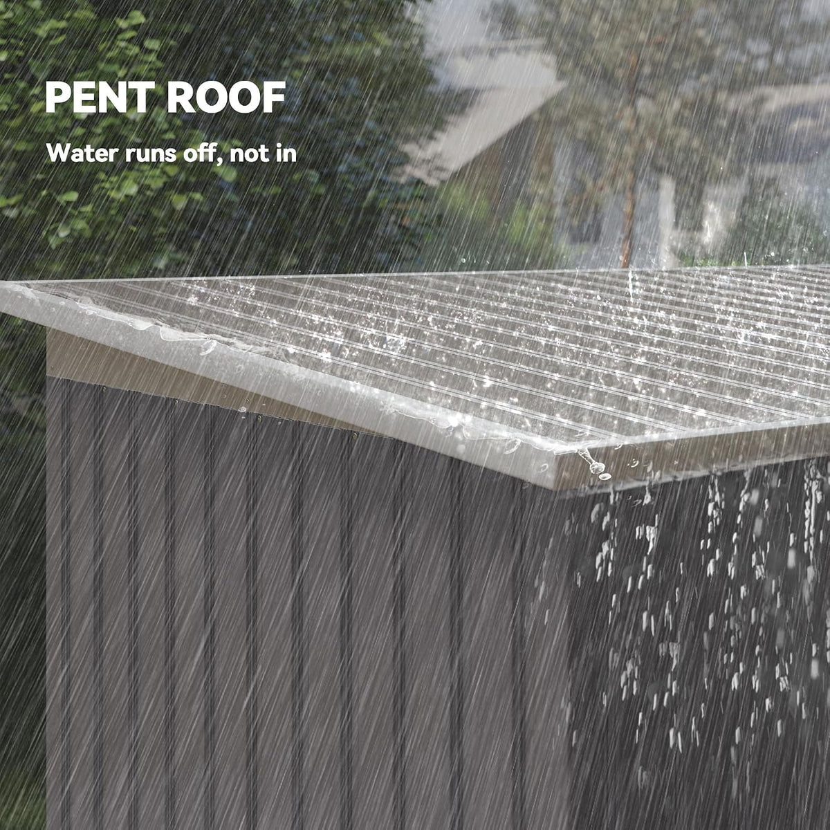 9Ft X 4Ft Metal Garden Shed Waterproof Light Grey