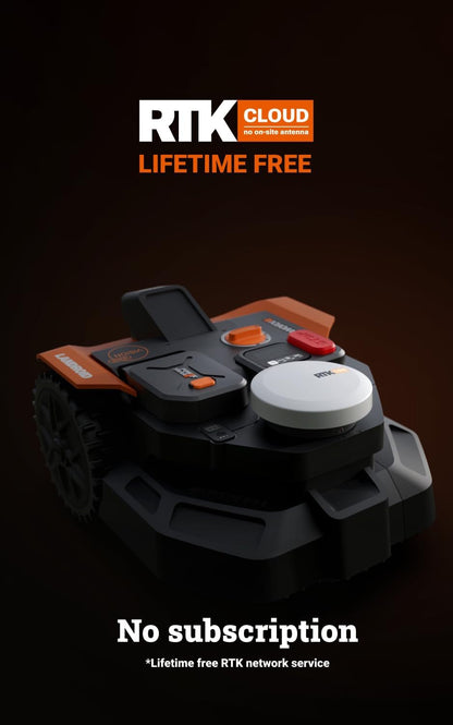 Landroid Vision Cloud WR305E 2WD Robotic Lawnmower without Boundary Cable for 500 M² (AI Obstacle Detection, VSLAM+ RTK Cloud Navigation, Auto Mapping, App Control)