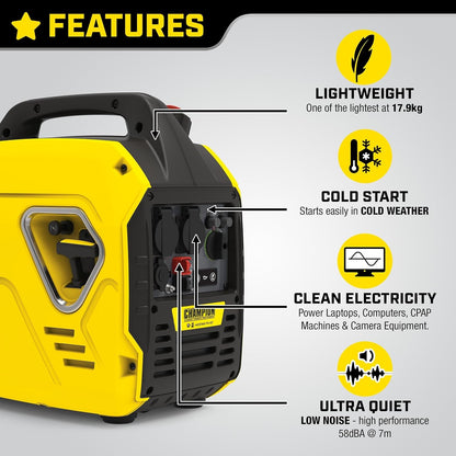 Portable Inverter Generator - 2200 Watt Petrol