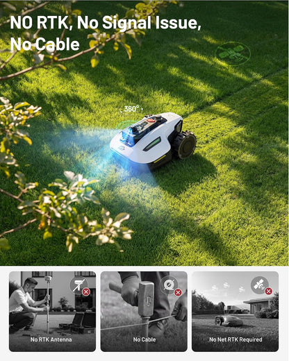 YUKA Mini 2 800 Lidar Perimeter Cordless Robot Lawn Mower
