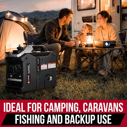 Excel Power Xl2250Is Inverter Petrol Generator - 2000W Peak 1800W Rated with 4.8L Fuel Tank | Quiet Portable Power Supply for Camping, Caravan, Motorhome, Outdoor Adventures & Home Backup